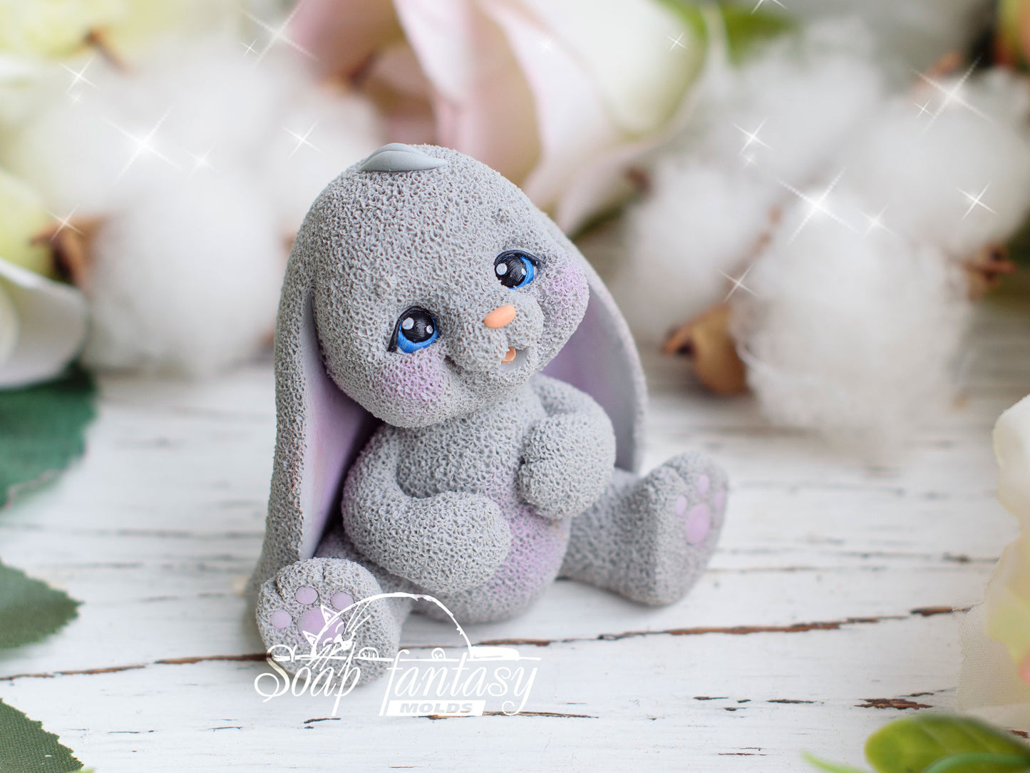 Bunny Pooh silicone mold (mould) for soap making and candle making