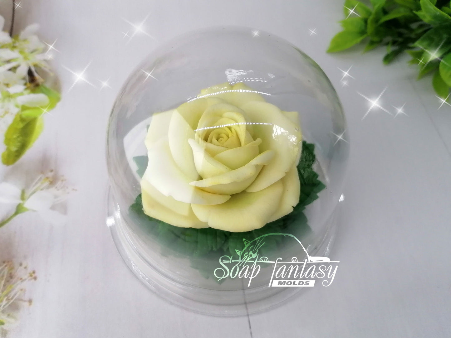 Aphrodite Rose flower silicone mold (mould) for soap making and candle making
