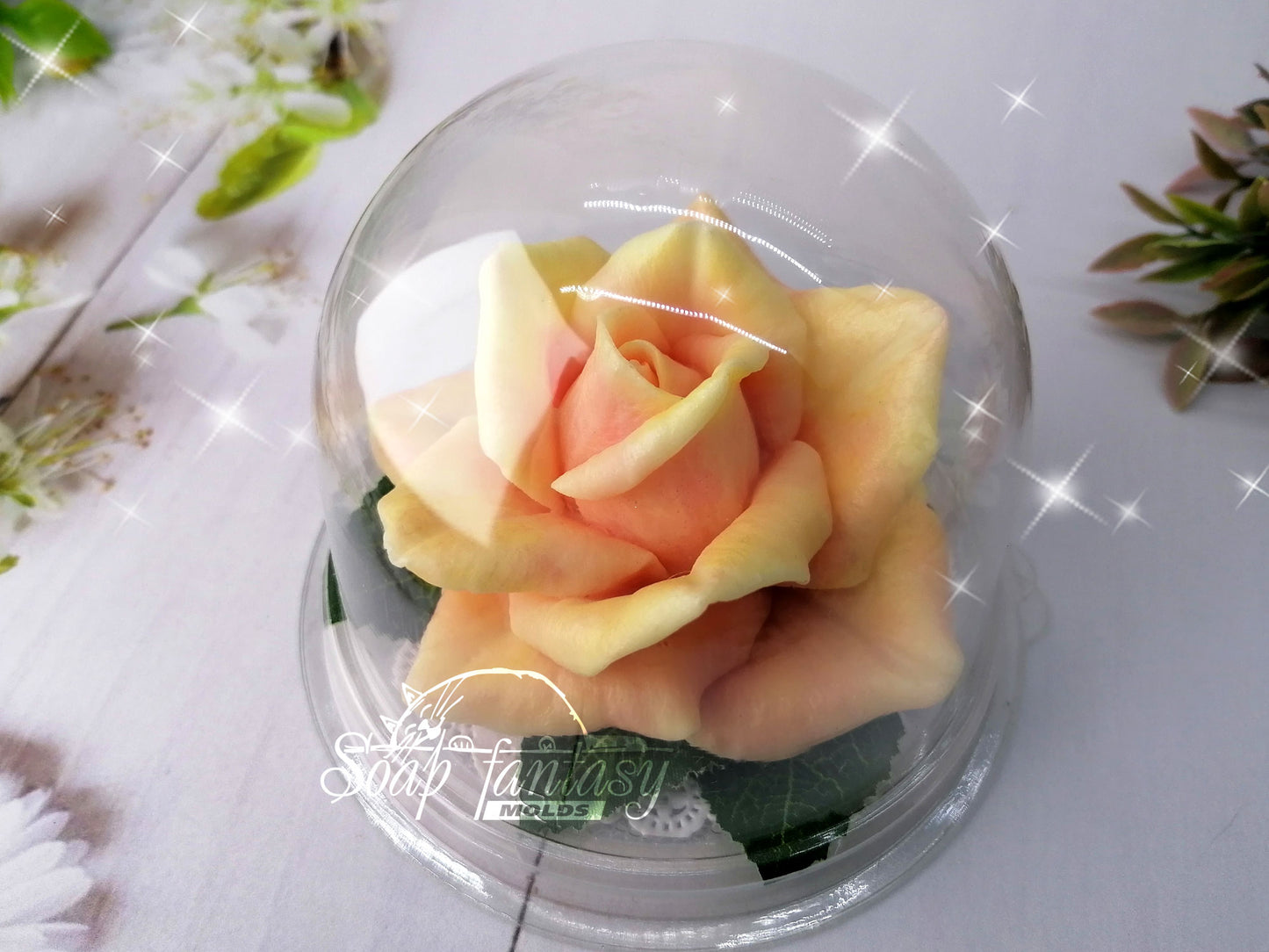 Big rose "Velvet night" flower silicone mold (mould) for soap making and candle making