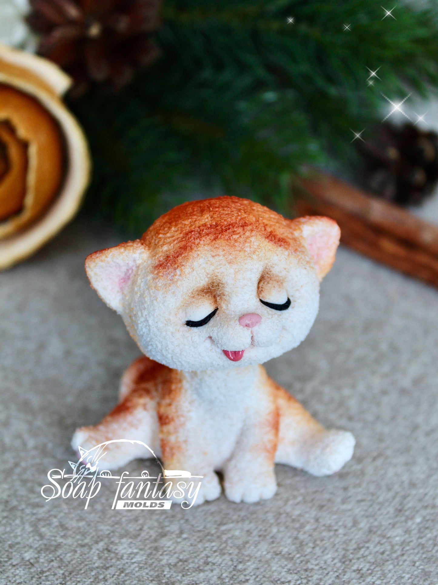 The Lucky Cat silicone mold (mould) for soap making and candle making.