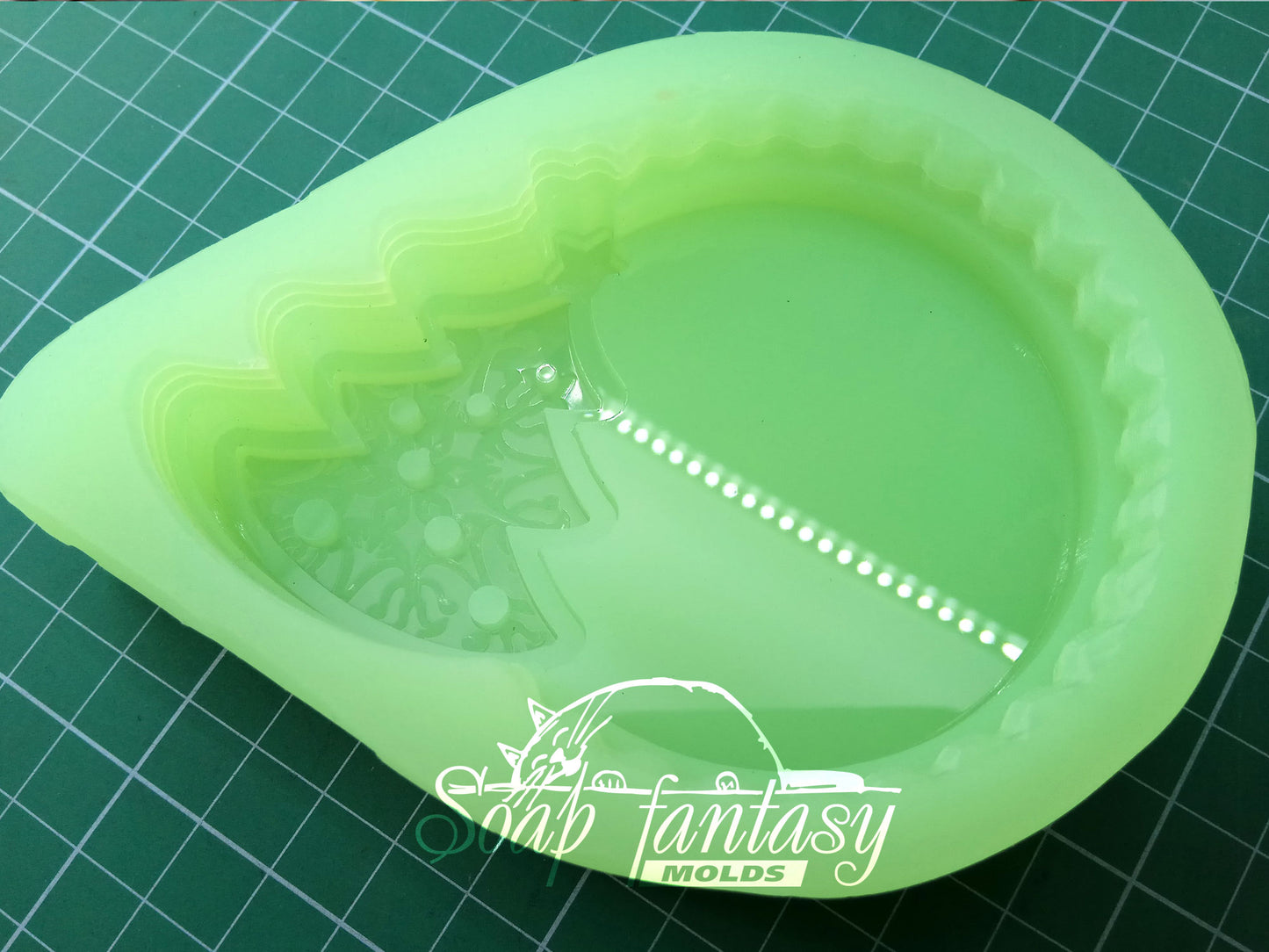 New Year spirit (model 3) silicone mold for making soap with a picture