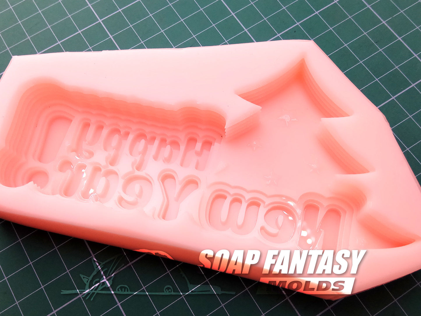 Happy New Year with a Christmas tree silicone mold for soap making