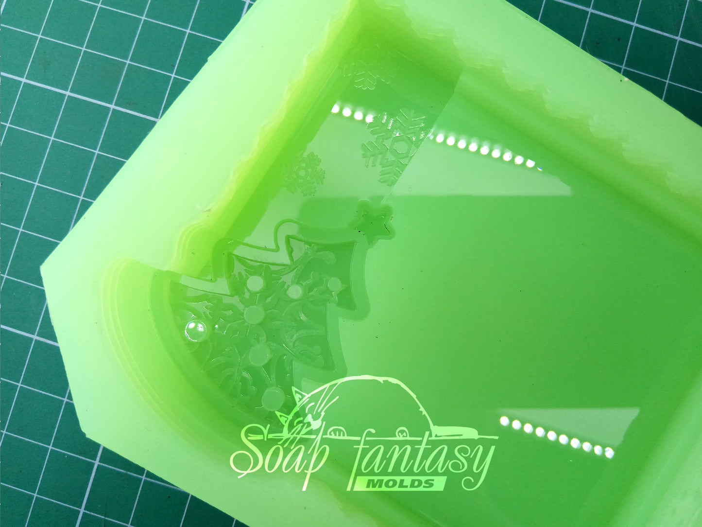 New Year spirit (model 4) silicone mold for making soap with a picture