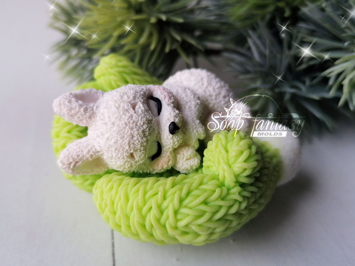 Sleeping bunny "Zephyr" silicone mold for soap making