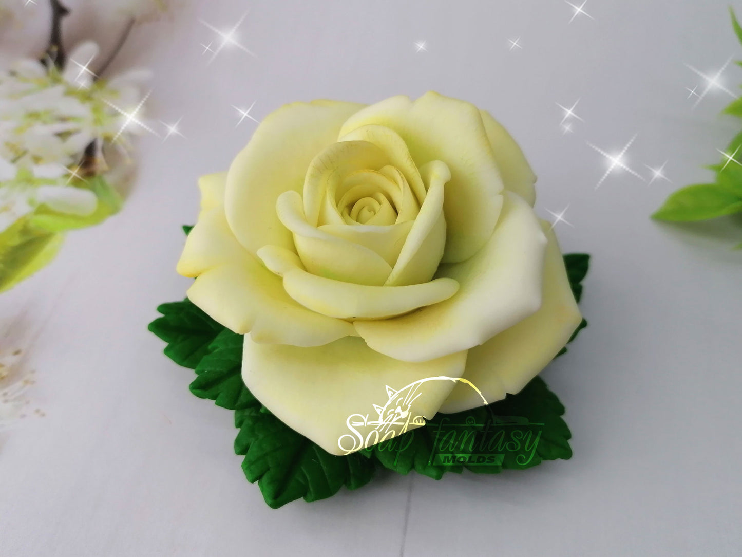 Aphrodite Rose flower silicone mold (mould) for soap making and candle making