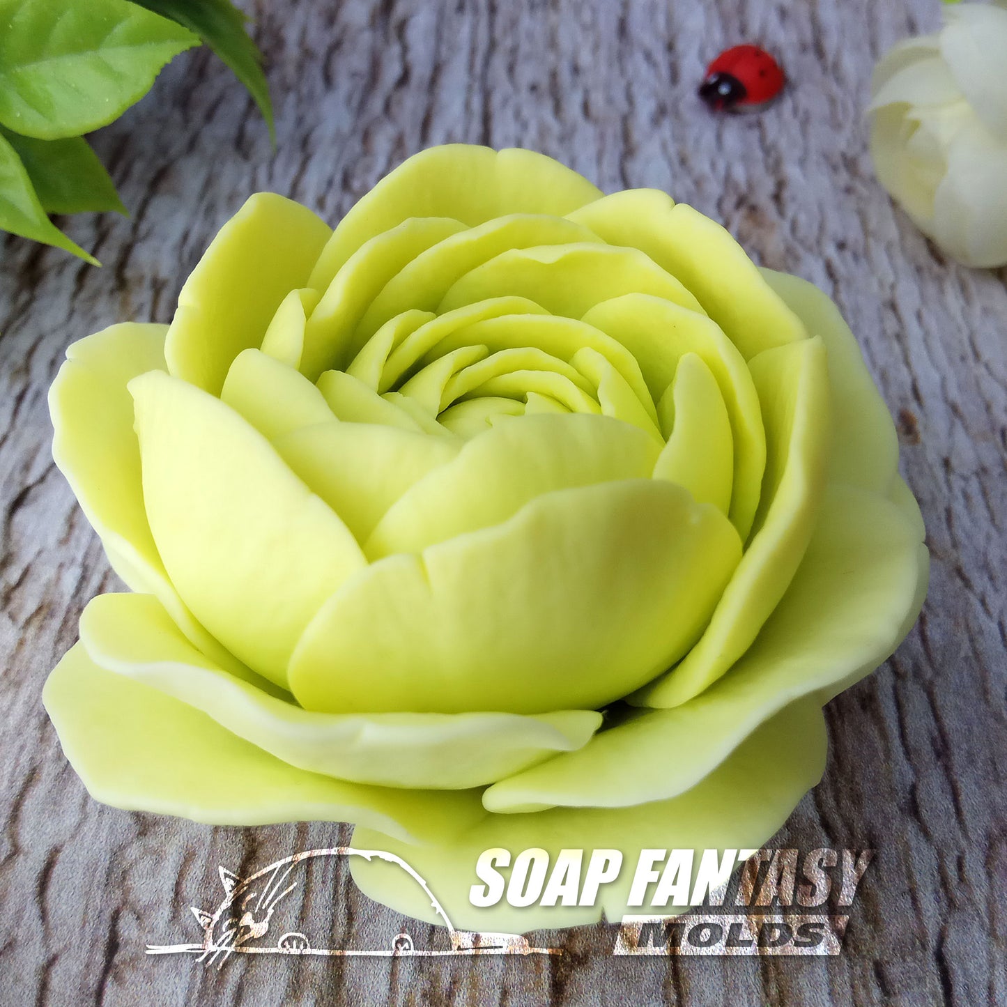 Ranunculus "Elegance" flower silicone mold for soap making