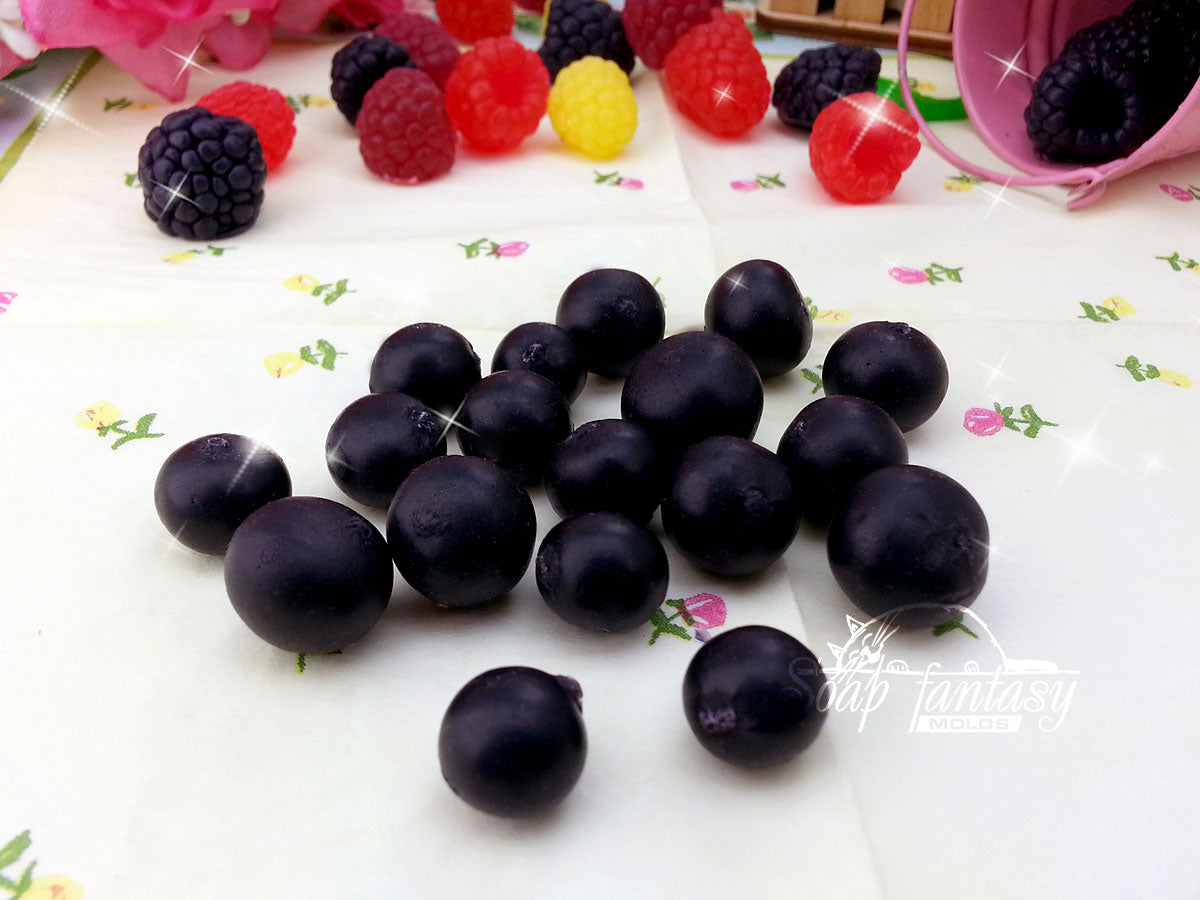 Big custom set of berries silicone mold (mould) for soap making and candle making