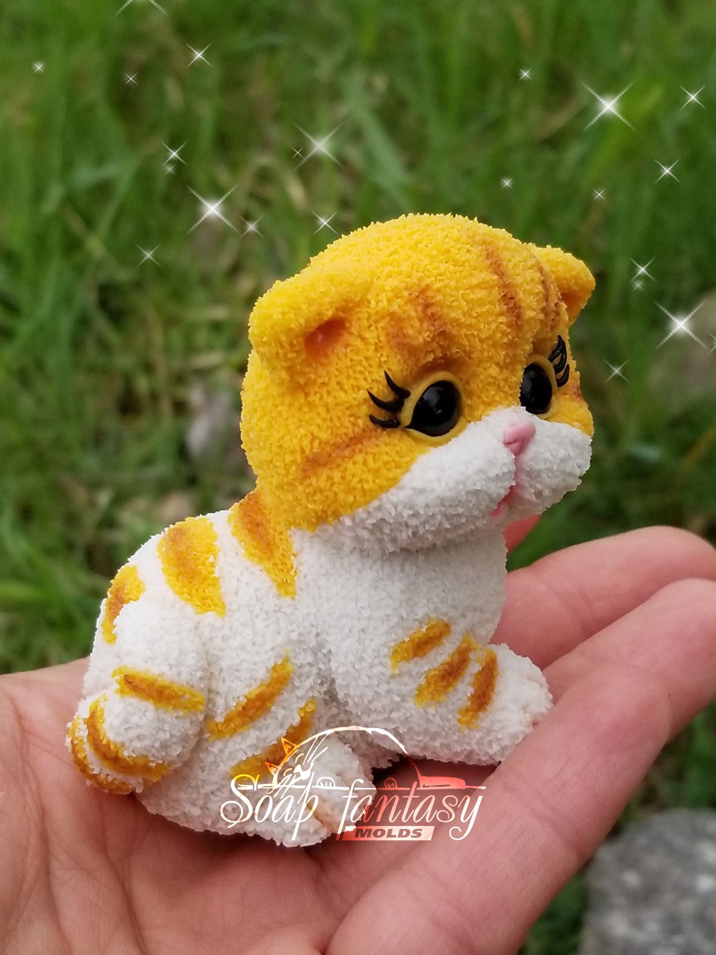 Fluffy kitten baby silicone mold for soap making