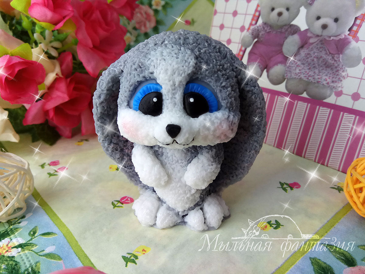 Bunny (rabbit) silicone mold (mould) for soap making and candle making