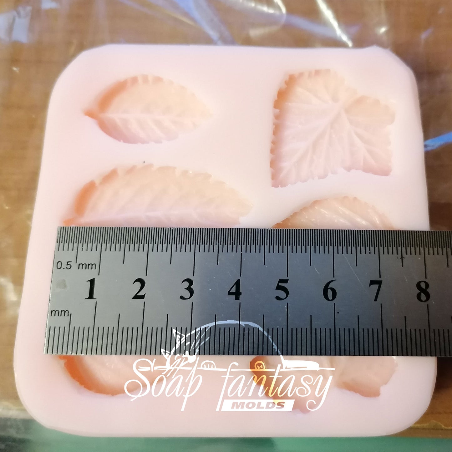 Flat 2D leafs custom set (6 pieces) silicone mold for soap making