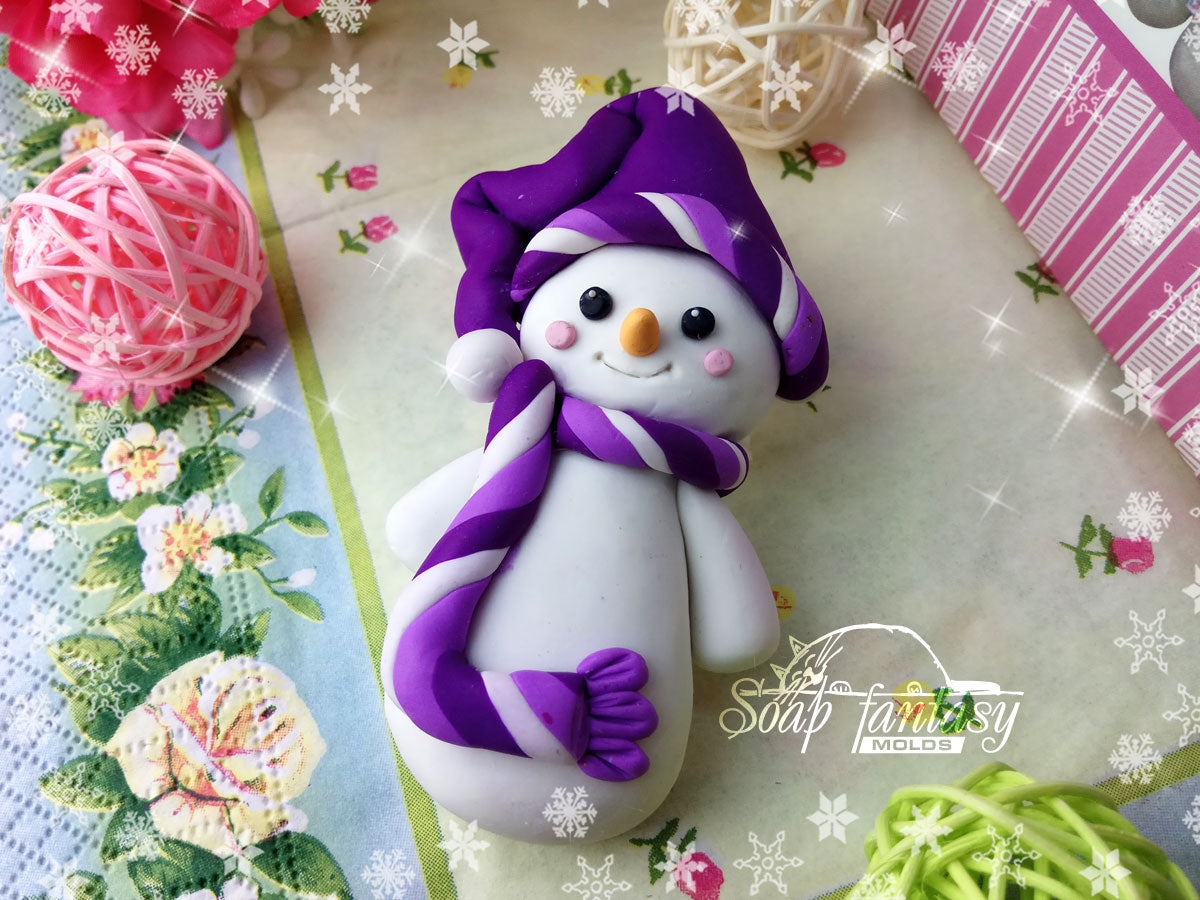 Snowman silicone mold for soap making
