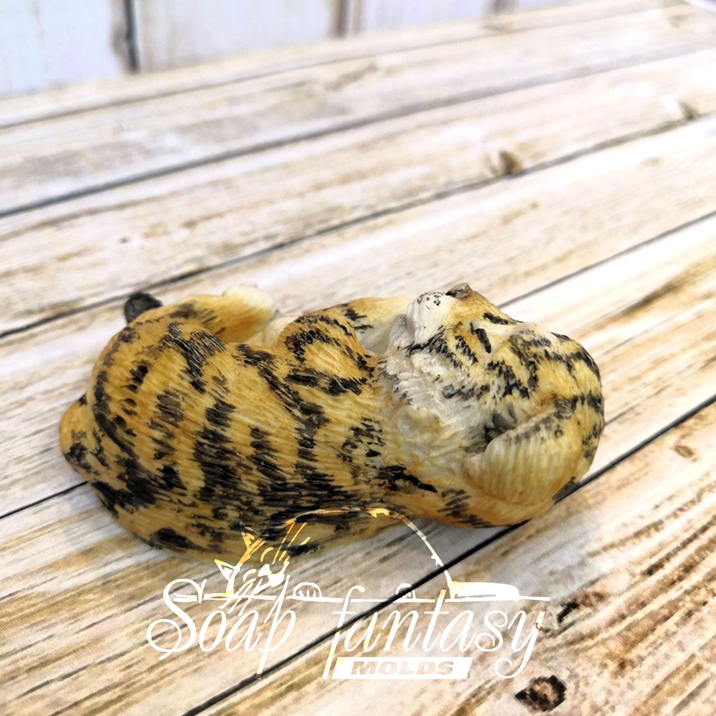 So cute sleeping tiger baby cub silicone mold for soap making