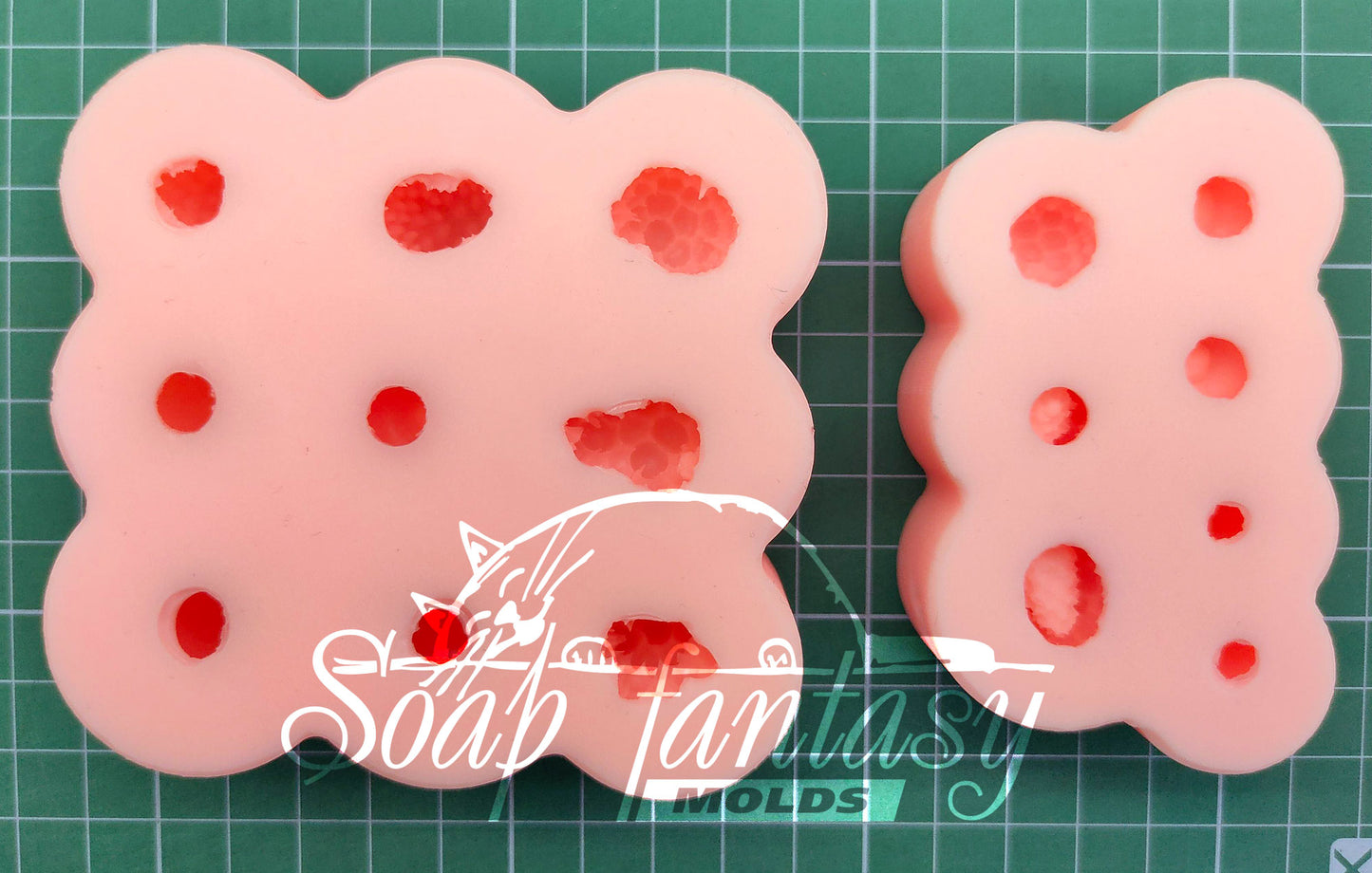 Big custom set of berries silicone mold (mould) for soap making and candle making