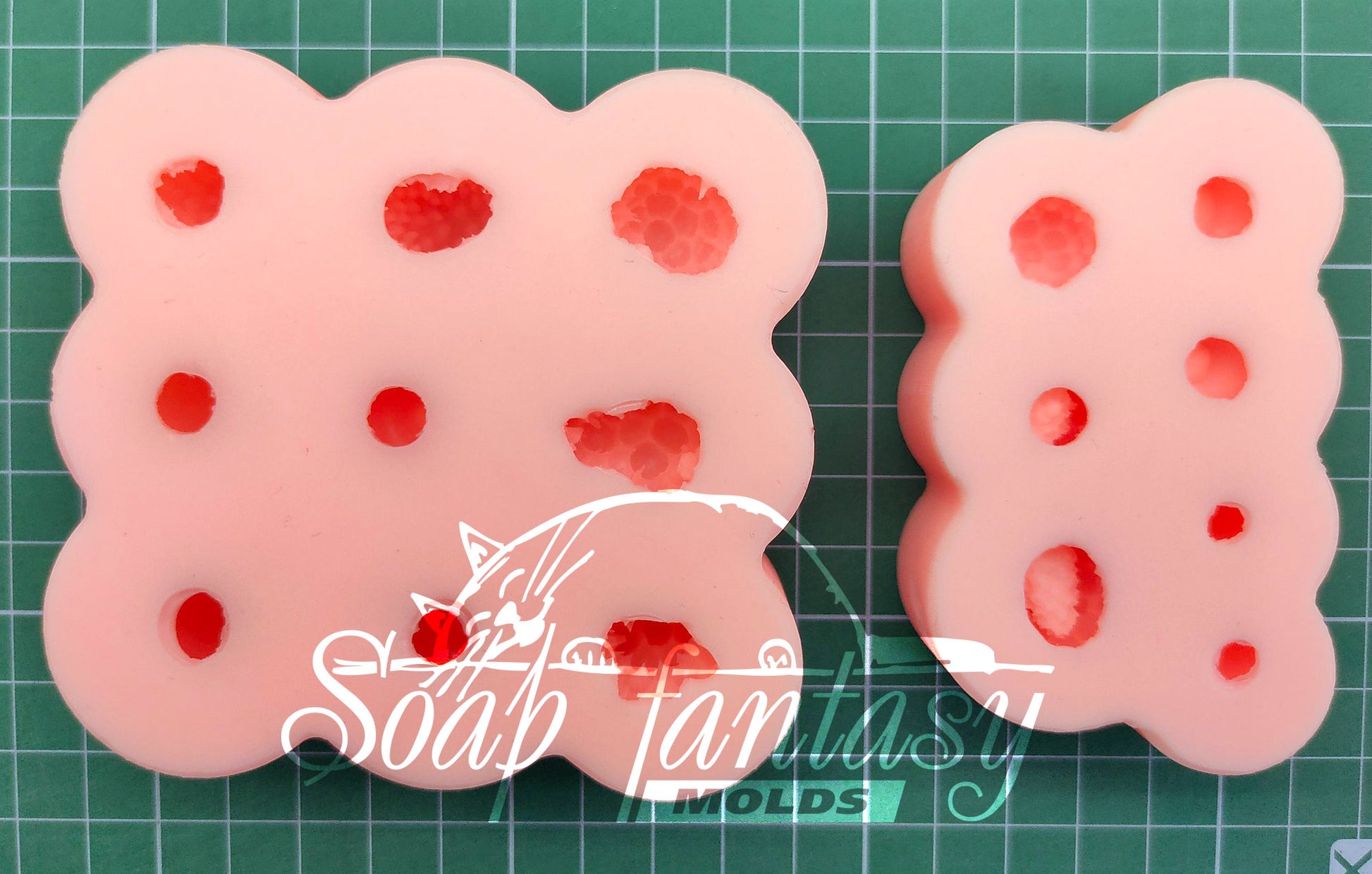Big custom set of berries silicone mold (mould) for soap making and candle making