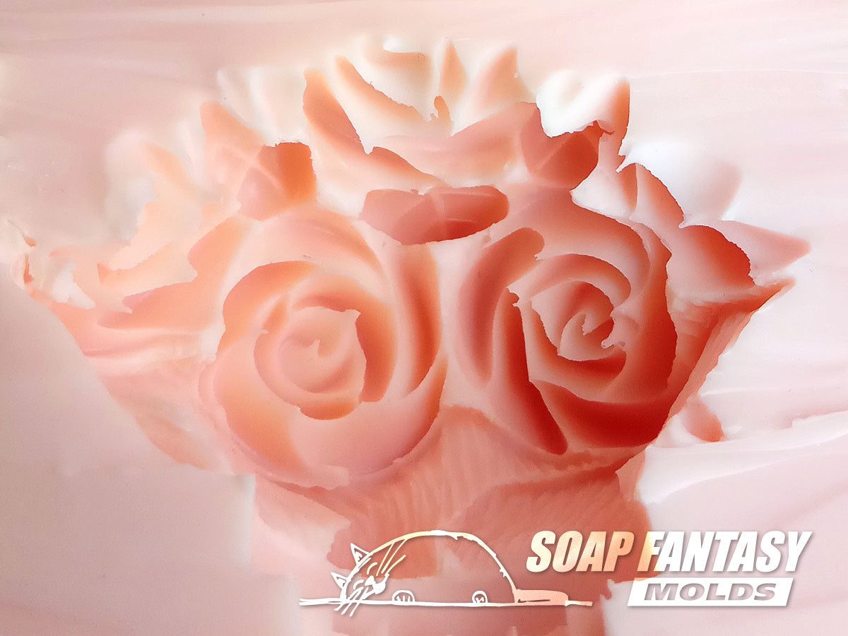 Roses bouquet silicone mold for soap making