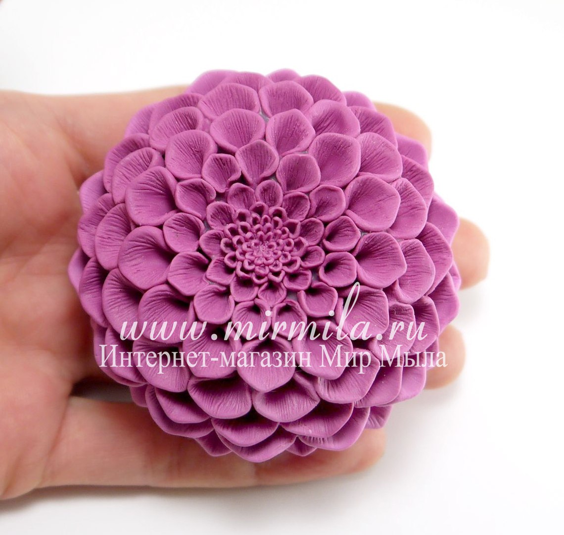 Dahlia spherical flower silicone mold for soap making