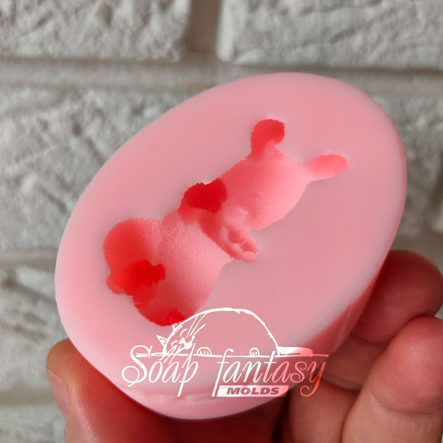 Little bunny on the back silicone mold for soap making