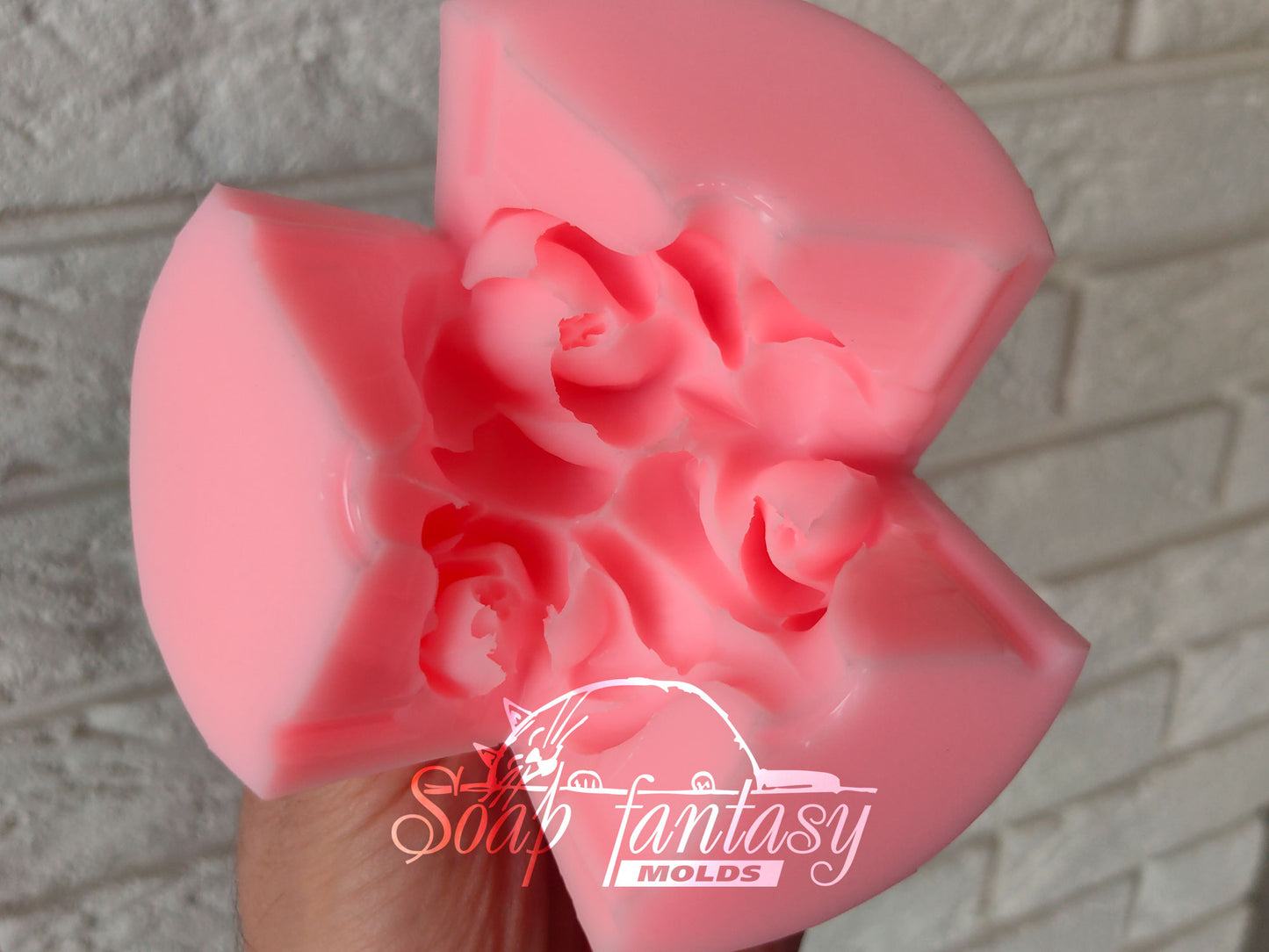 Freesia White triplet flower silicone mold for soap making