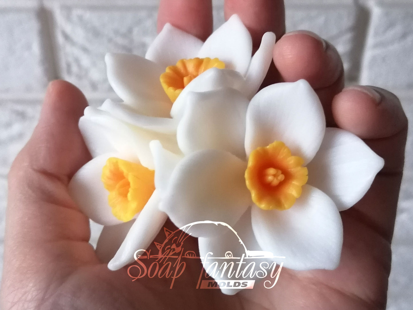 Narcissus triplet (daffodil) silicone mold for soap making