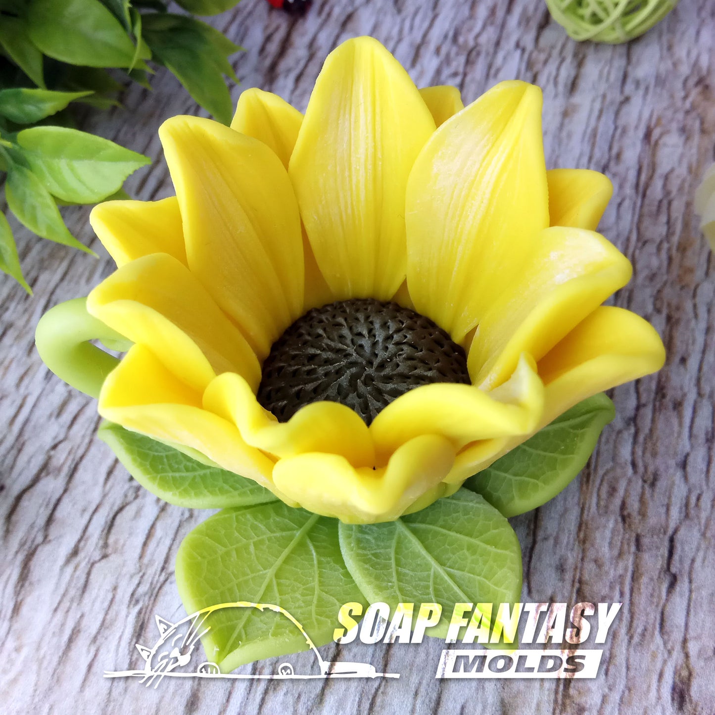 Sunflower cup and saucer silicone mold for soap making