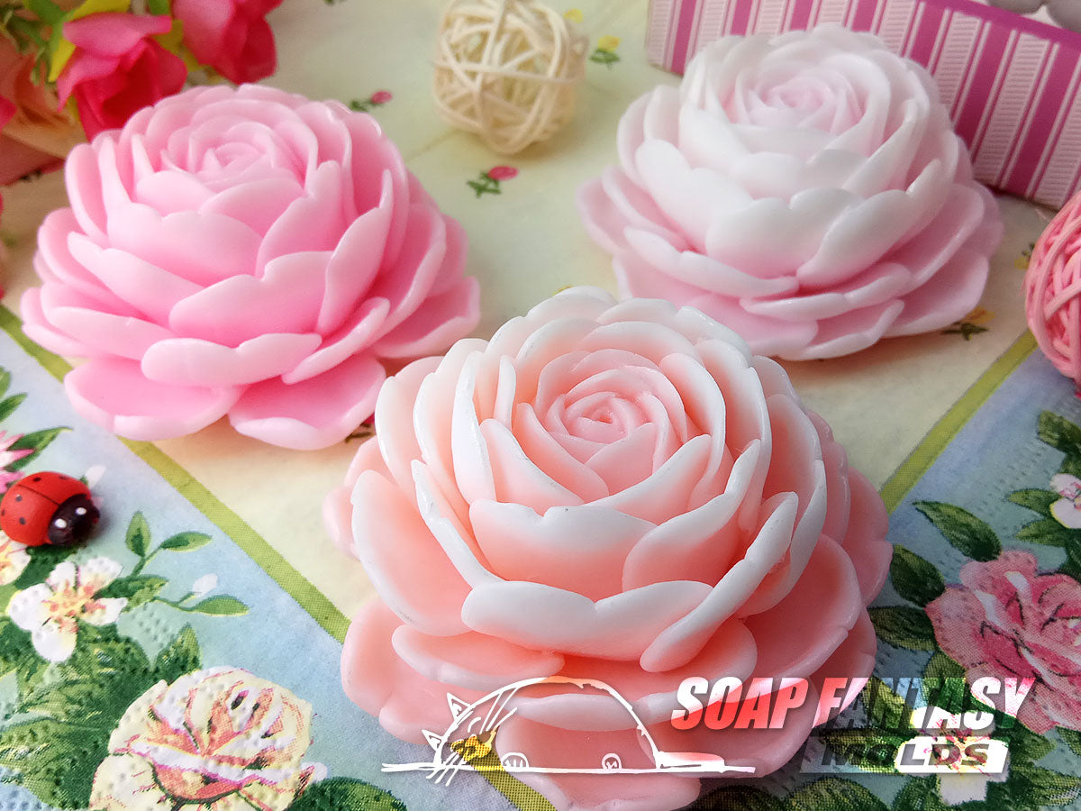 Camellia flower silicone mold (mould) for soap making and candle making