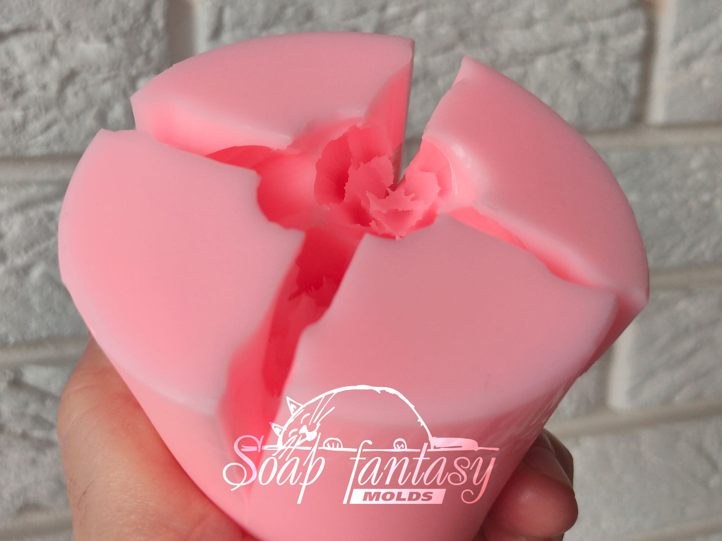 Bouquet of 5 Tulips silicone mold (mould) for soap making and candle making