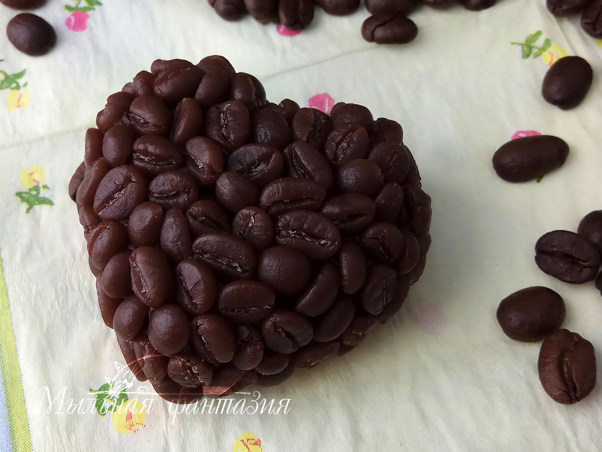 Coffee heart silicone mold for soap making