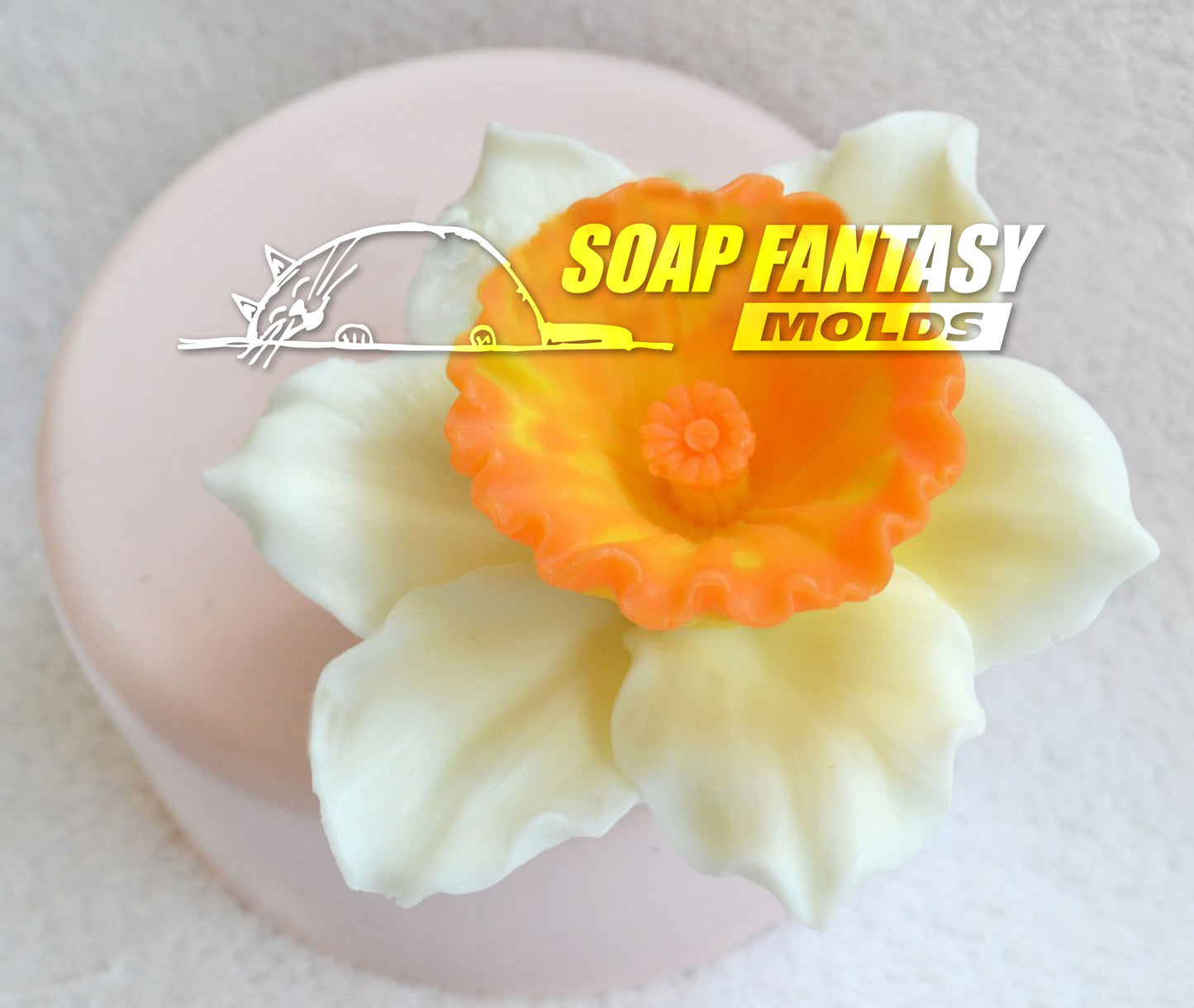 Big Narcissus (daffodil) delicate silicone mold (mould) for soap making and candle making