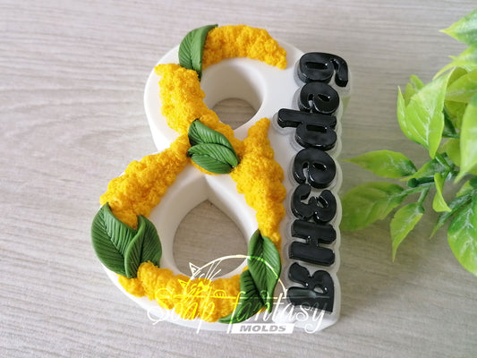 «8 березня» with a mimosa Silicone Soap Mold - for soap making, Craft & Hobby