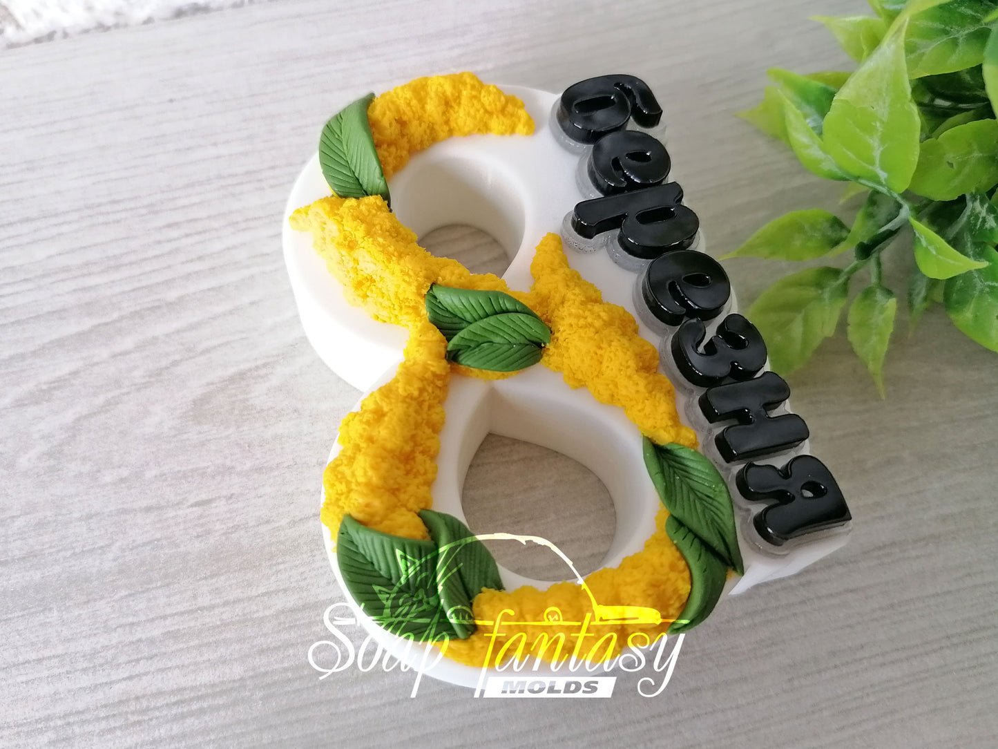 «8 березня» with a mimosa Silicone Soap Mold - for soap making, Craft & Hobby