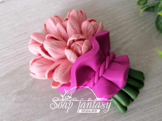 Tulips bouquet Silicone Soap Mold - for soap making, Craft & Hobby