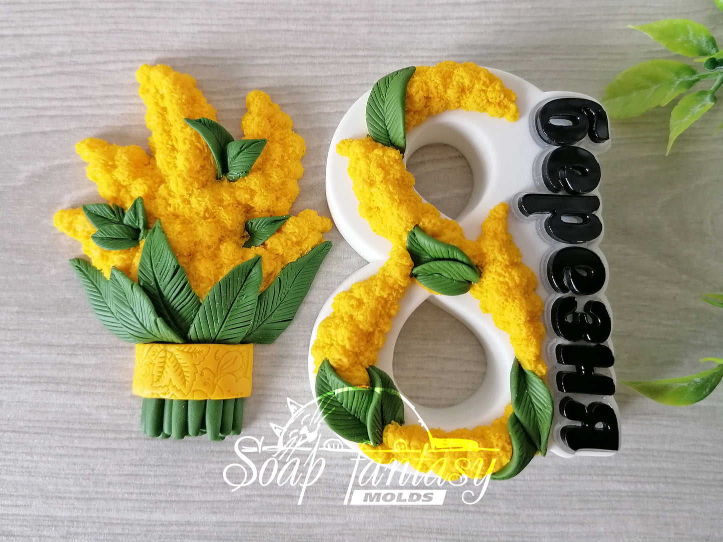 Mimosa bouquet silicone mold for soap making