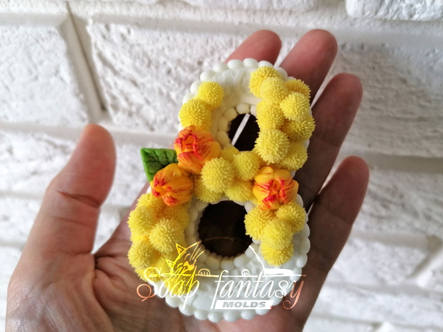 8 with mimosa & tulips silicone mold (mould) for soap making and candle making