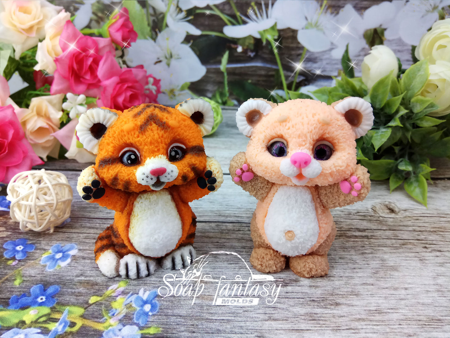 Funny Tiger Cub silicone mold for soap making