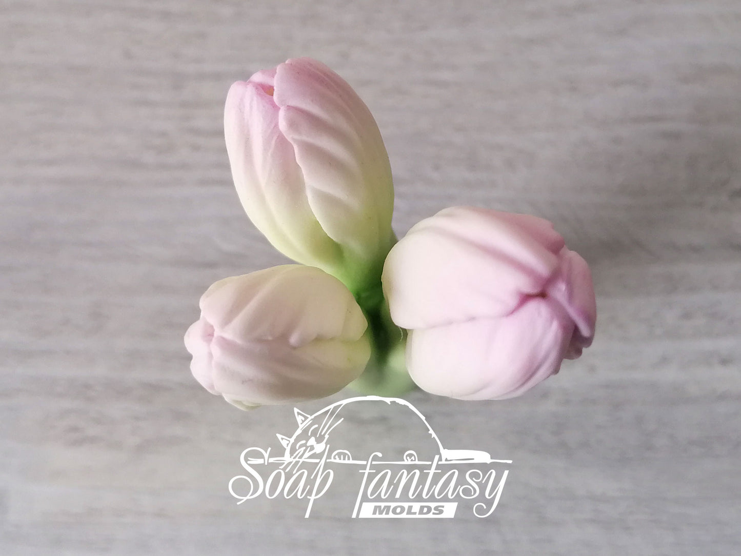 Alstroemeria lily 3 buds silicone mold (mould) for soap making and candle making