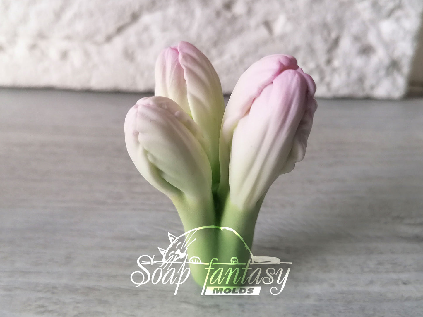 Alstroemeria lily 3 buds silicone mold (mould) for soap making and candle making