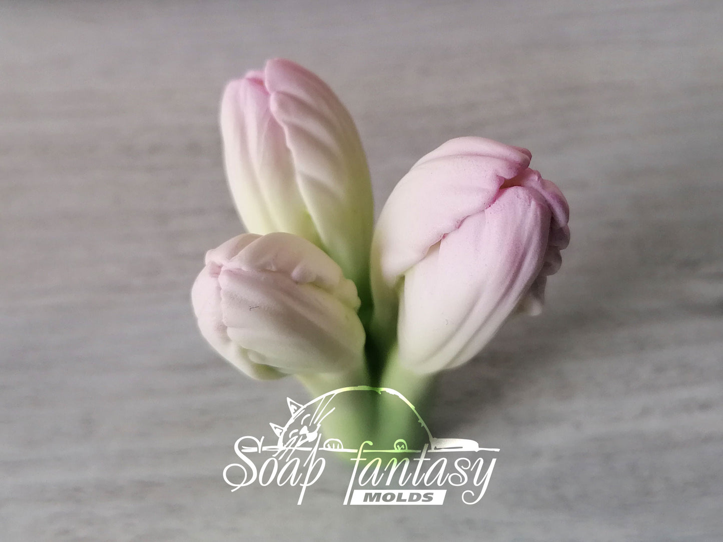 Alstroemeria lily 3 buds silicone mold (mould) for soap making and candle making
