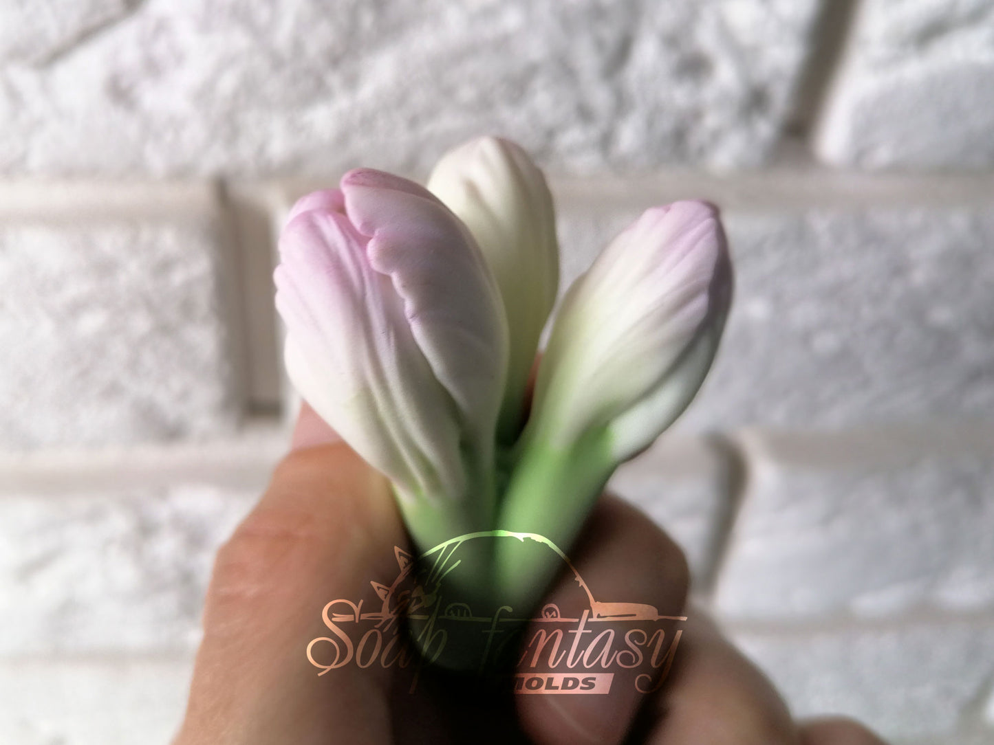 Alstroemeria lily 3 buds silicone mold (mould) for soap making and candle making