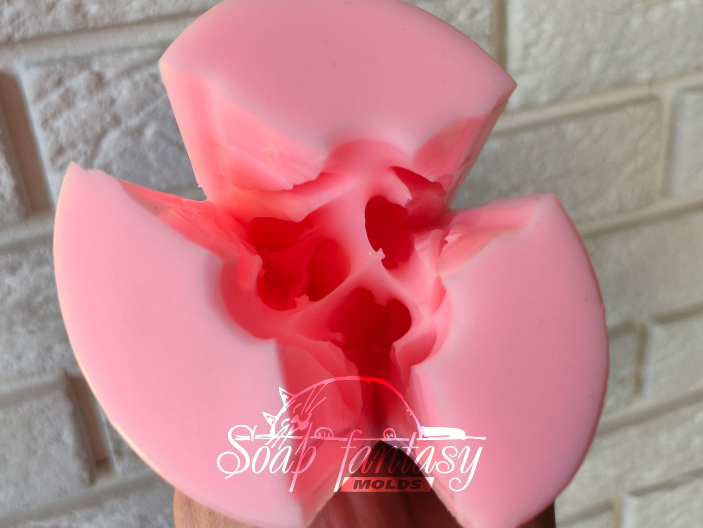 Alstroemeria lily 3 buds with leaves silicone mold (mould) for soap making and candle making