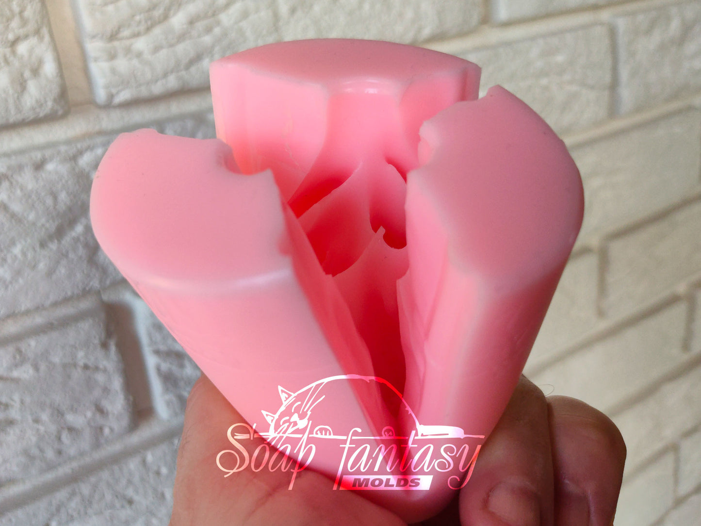 Alstroemeria lily 3 buds with leaves silicone mold (mould) for soap making and candle making