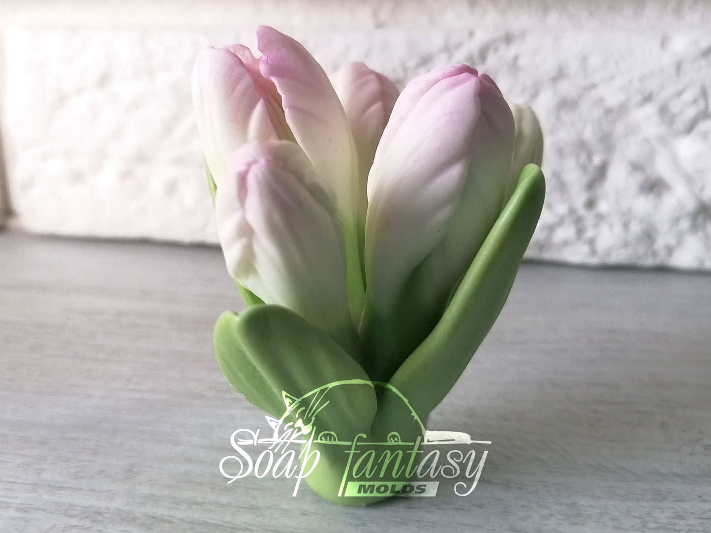 Alstroemeria lily 5 buds with leaves silicone mold (mould) for soap making and candle making
