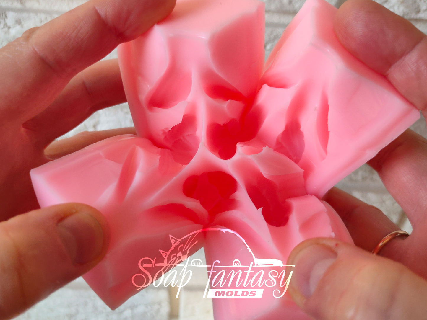 Alstroemeria lily 5 buds with leaves silicone mold (mould) for soap making and candle making