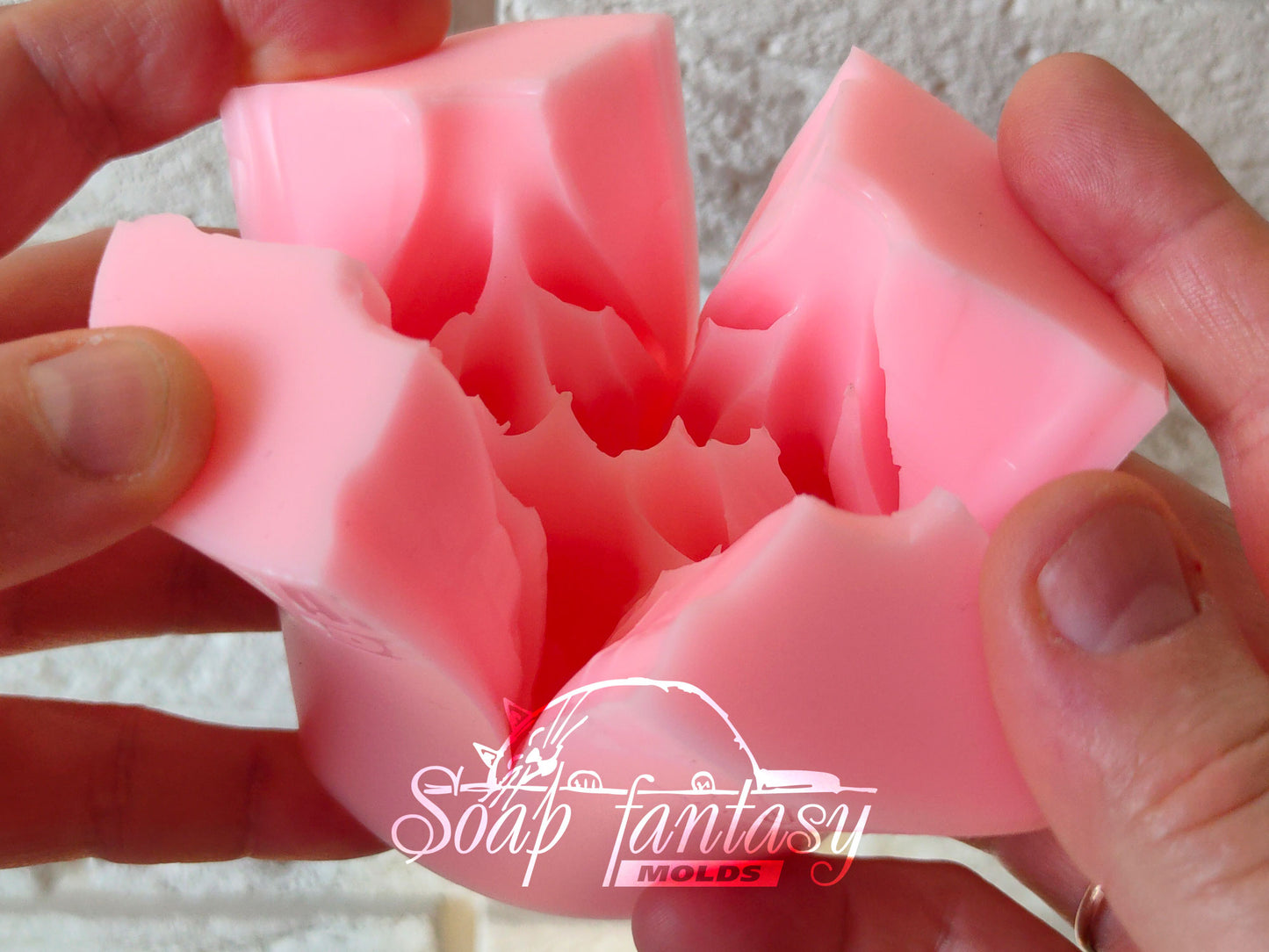 Alstroemeria lily 5 buds with leaves silicone mold (mould) for soap making and candle making