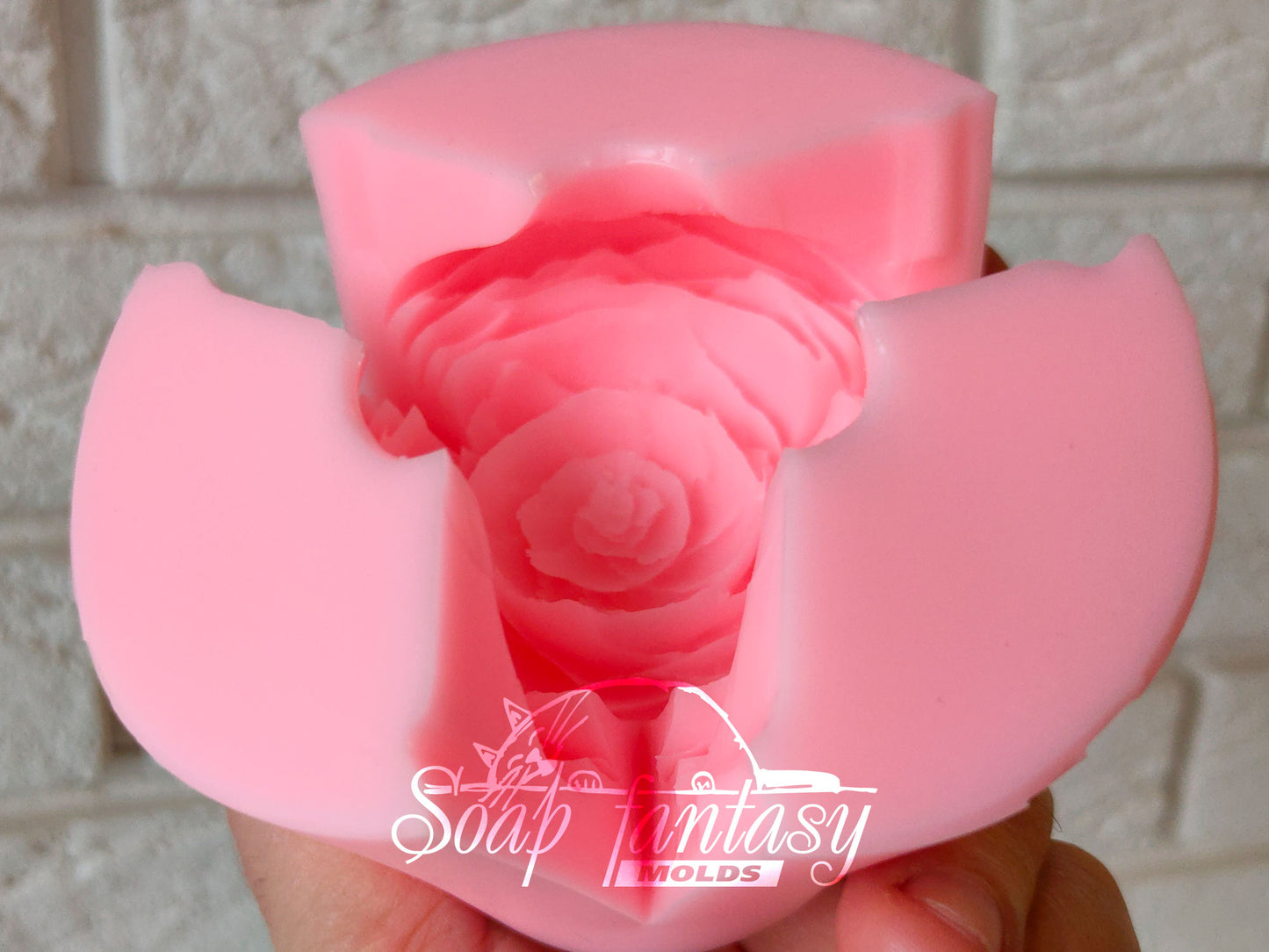Ranunculus "Amandine" flower silicone mold for soap making