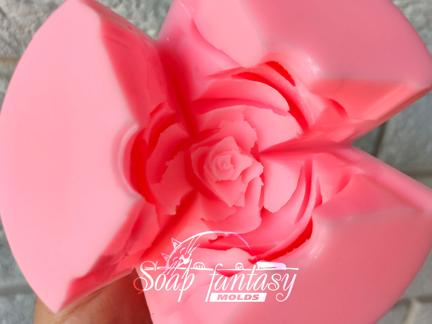 Aphrodite Rose flower silicone mold (mould) for soap making and candle making