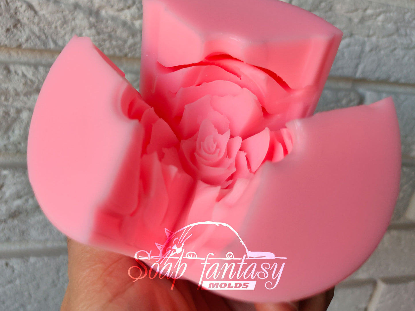 Aphrodite Rose flower silicone mold (mould) for soap making and candle making