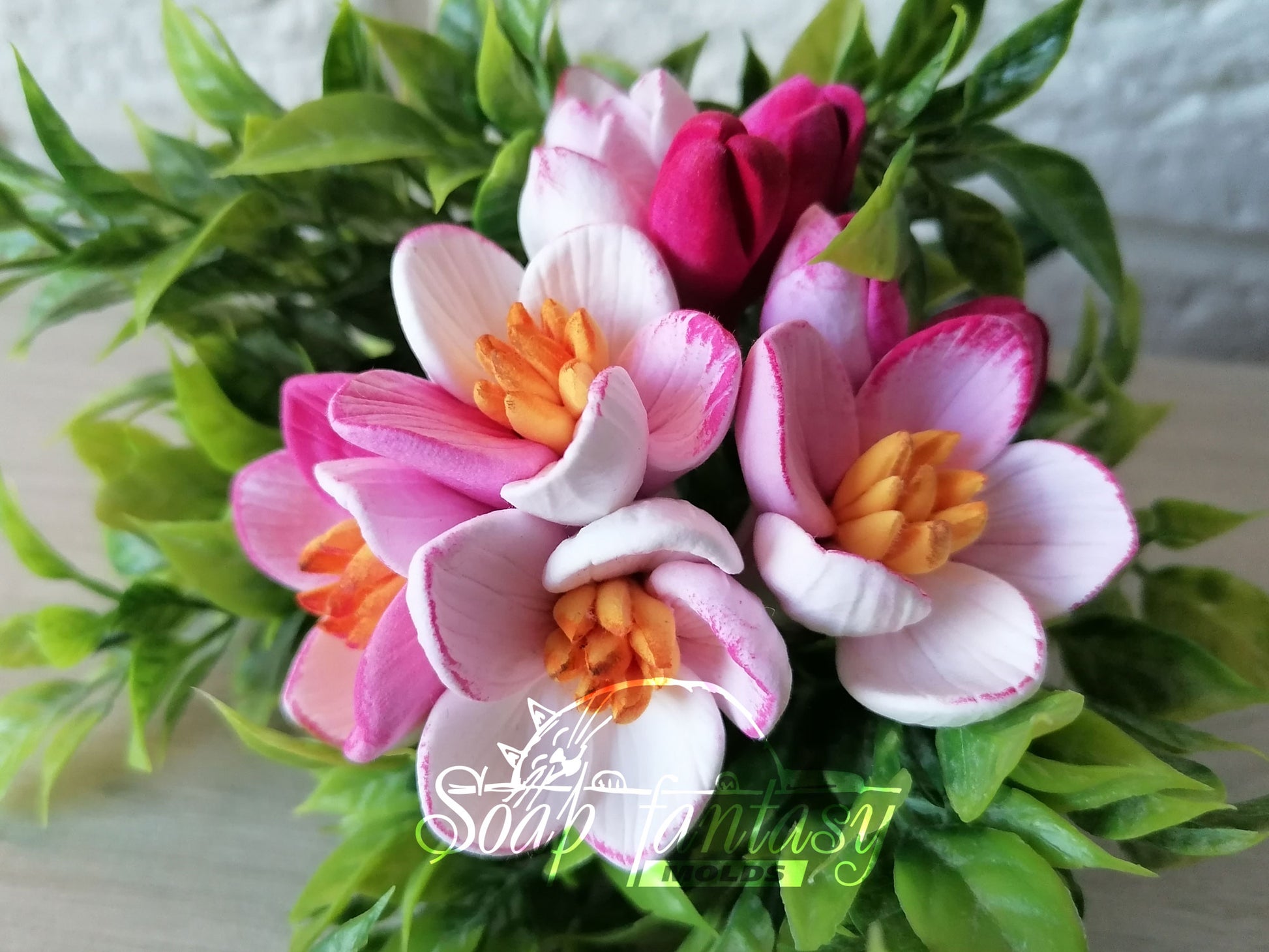 Apple flower buds silicone mold (mould) for soap making and candle making