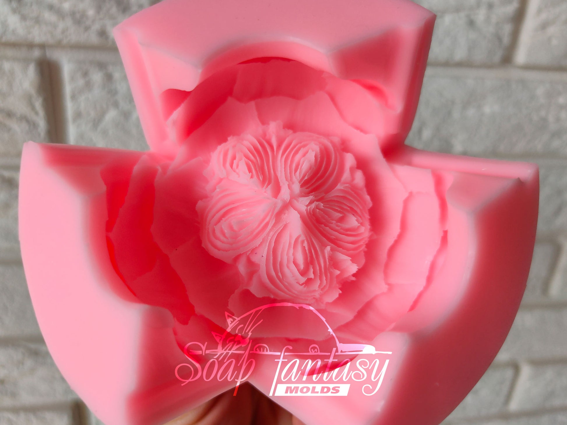 Austin English Rose flower silicone mold (mould) for soap making and candle making