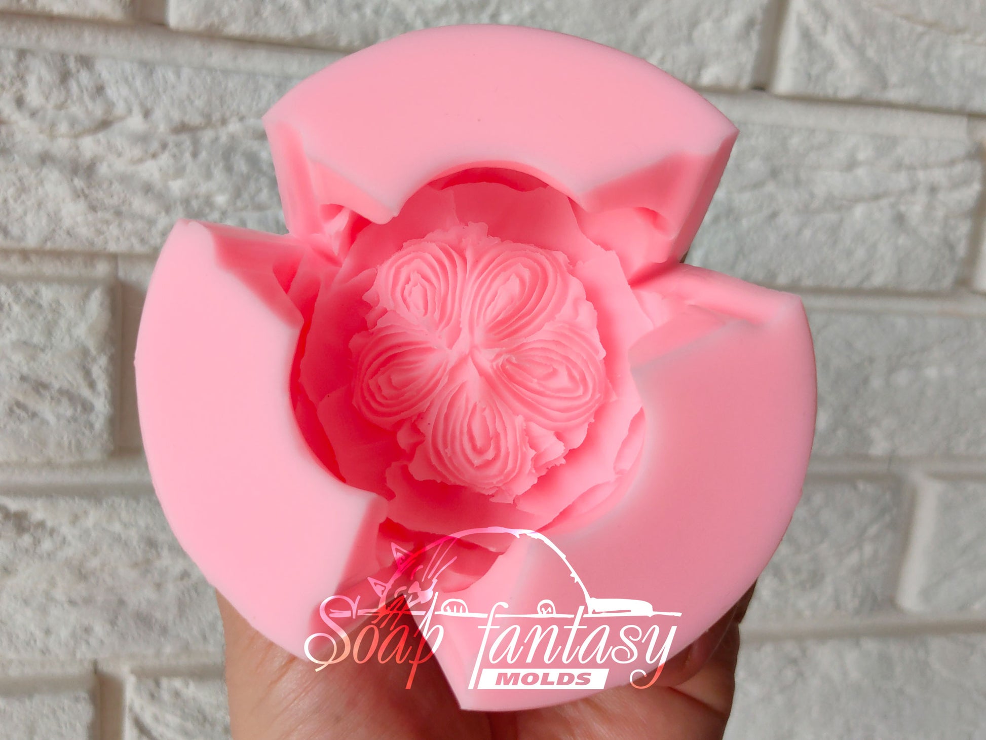 Austin English Rose flower silicone mold (mould) for soap making and candle making