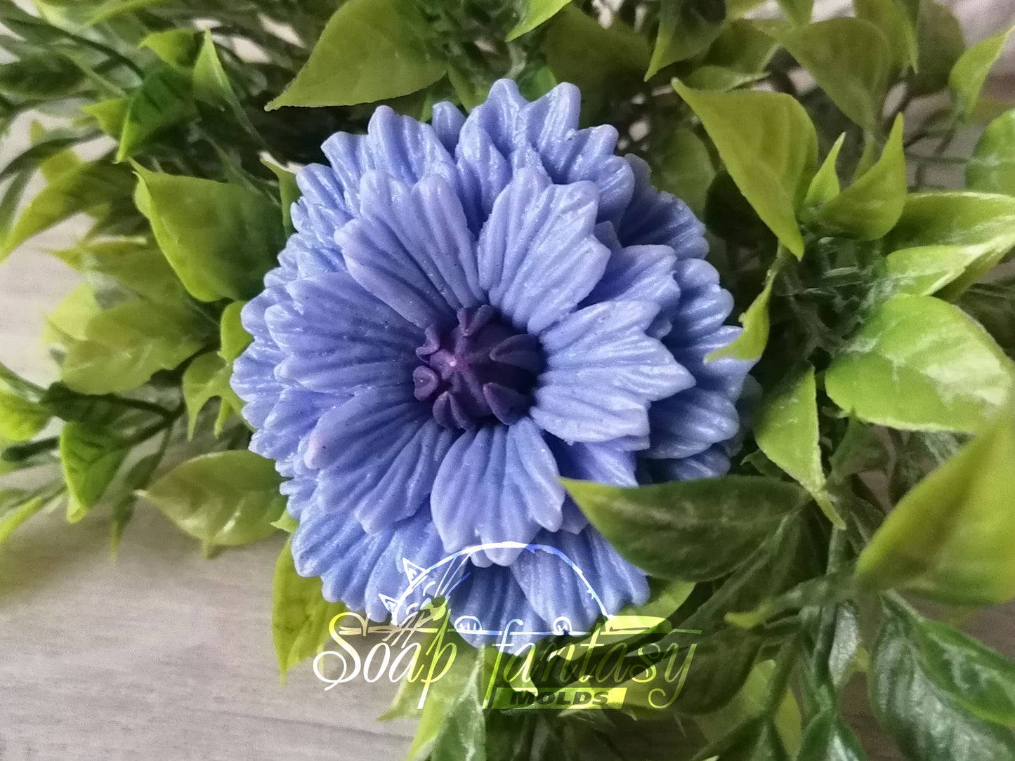 Blue cornflower silicone mold (mould) for soap making and candle making
